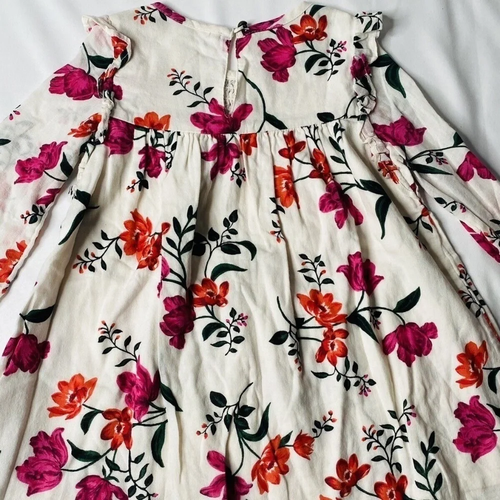 Old Navy Toddler Floral Long Sleeve Peasant Tunic Dress Size 3T